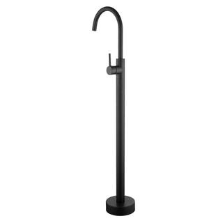 Nestfair Single-Handle Floor Mount Roman Tub Faucet in Matte Black SMD1833B