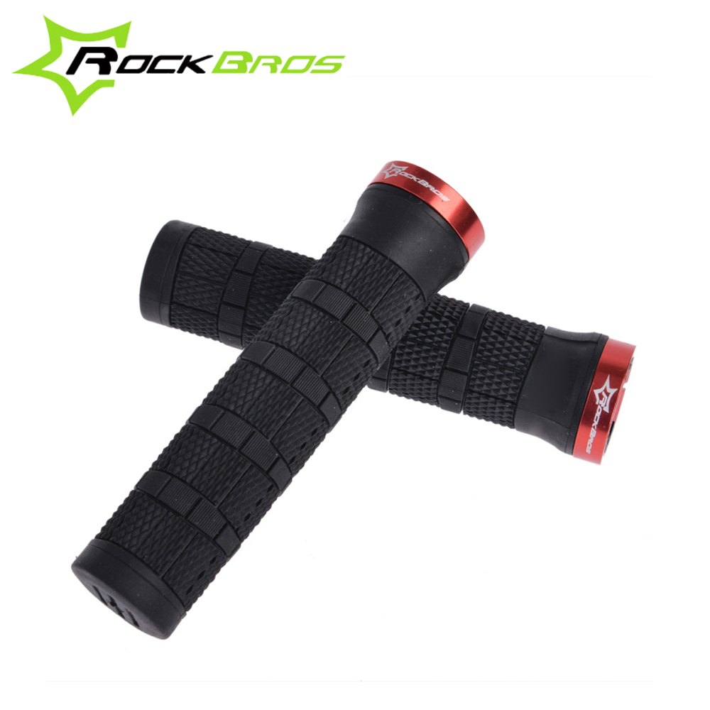 RockBros MTB Mountain Bike Fixed Gear Cycling Grips Bicycle Handlebar Lock on Rubber Grips Cycle Parts 4 Color