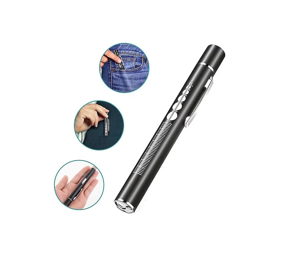 Botao Pen Light Portable Dual Light Source Led Pen Torch Rechargeable Penlight With Pocket Clip Healthcare Laboratory And Life Sciences Pen Lamp(1pc，