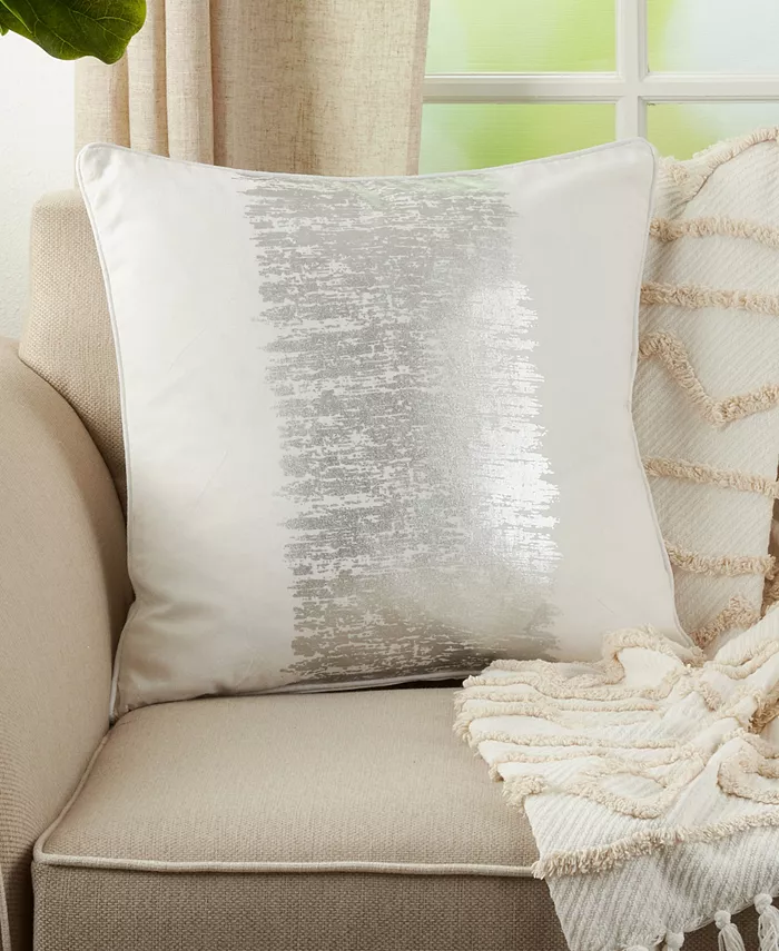 Saro Lifestyle Metallic Banded Decorative Pillow， 20