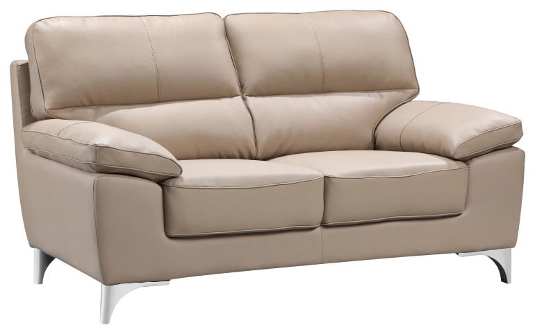 Barnett Contemporary Leather Gel Loveseat   Midcentury   Loveseats   by Luxuriant Furniture  Houzz