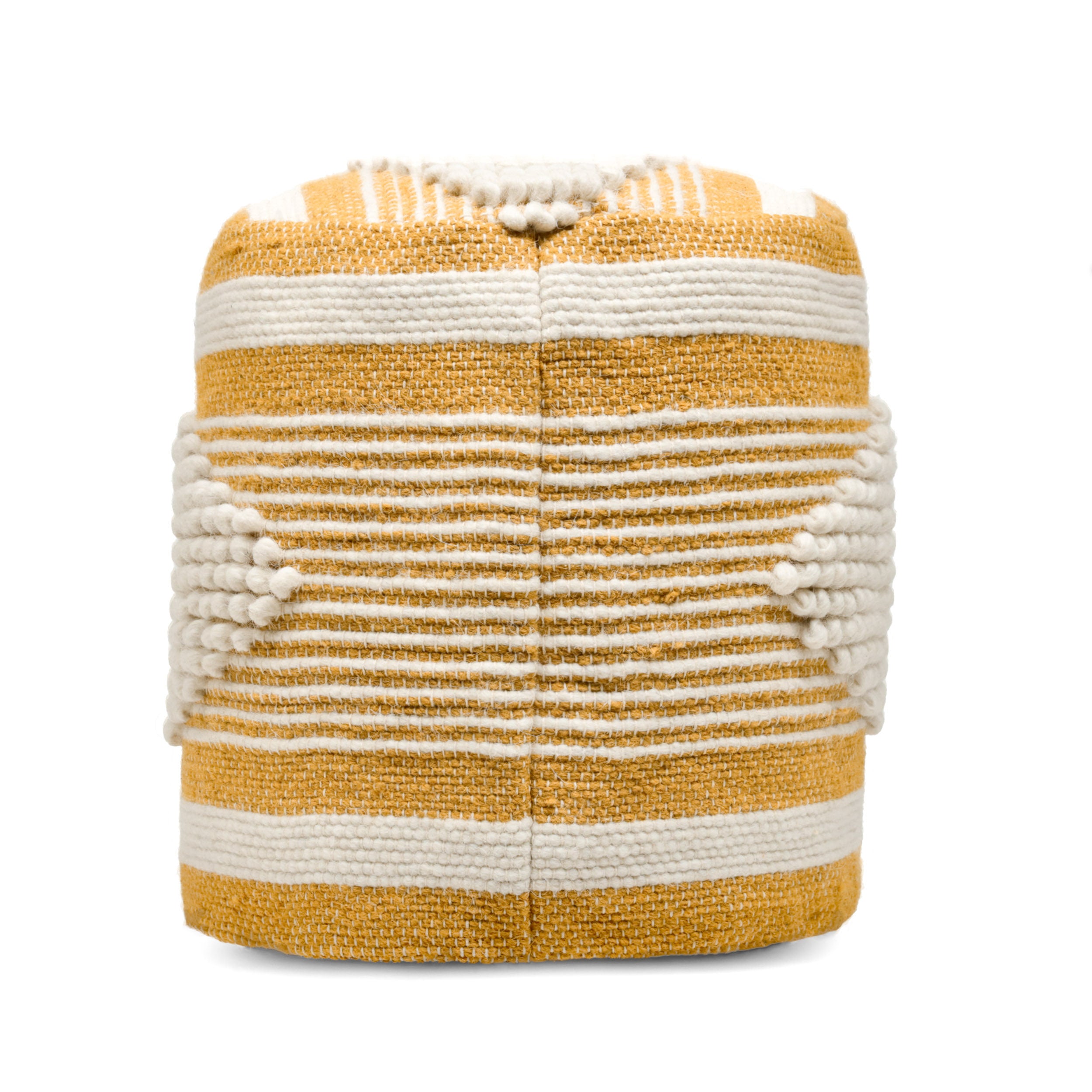 Villard Boho Handcrafted Fabric Cylinder Pouf