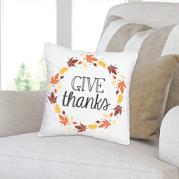 Big Dot Of Happiness Give Thanks Thanksgiving Party Home Decorative Canvas Cushion Case Throw Pillow Cover 16 X 16 Inches