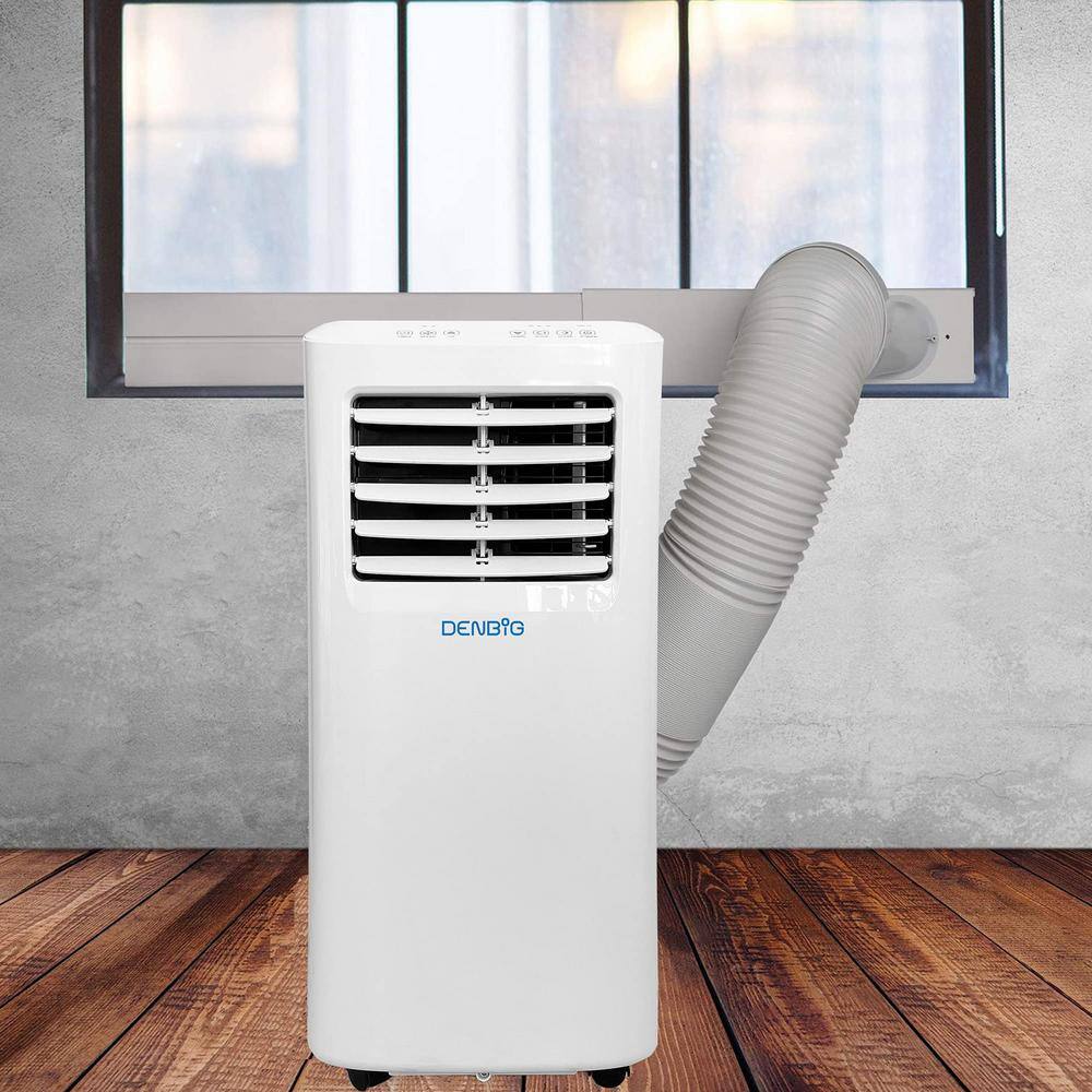 JEREMY CASS 7000 of BTU (5100 BTU DOE) Portable Air Conditioner Cools 270 sq. ft. with Fans and Dehumidifier with 2 Speeds in White JHS-A019G