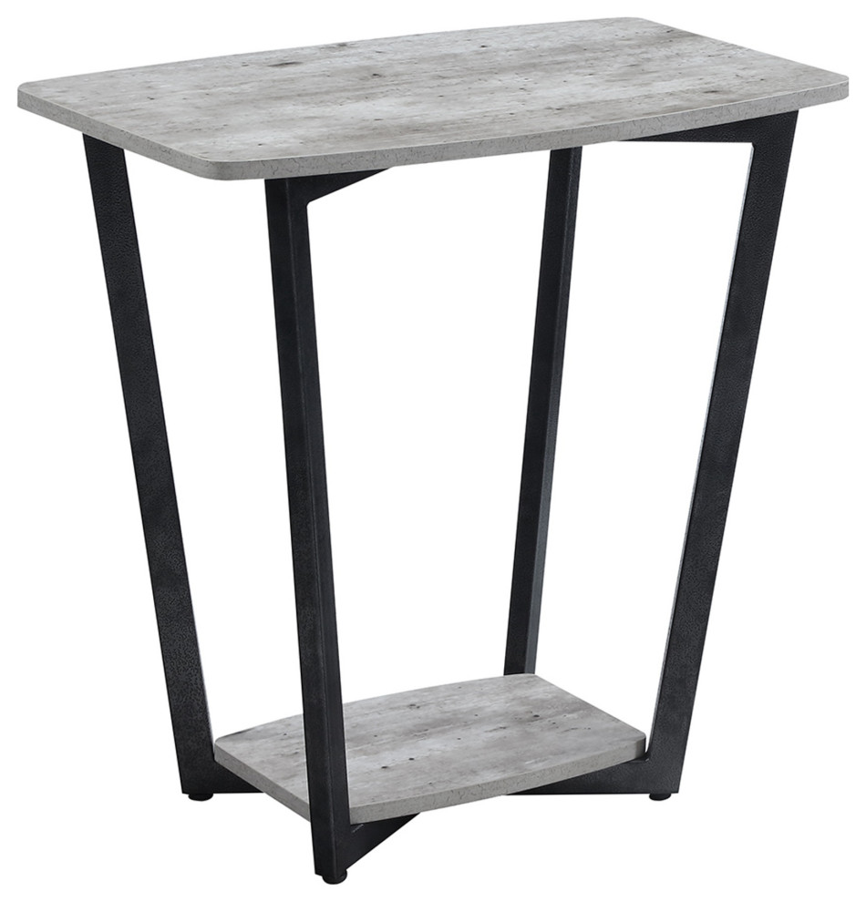 Graystone End Table With Shelf   Industrial   Side Tables And End Tables   by ShopLadder  Houzz