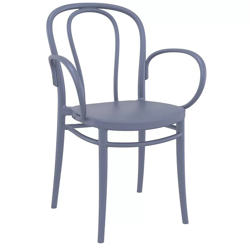 33.5 Gray Stackable Patio XL Dining Armchair