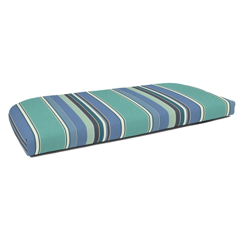 Sunbrella Striped 43.5 inch Striped Outdoor Settee Bench Cushion