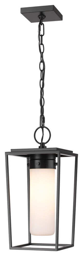 Sheridan One Light Outdoor Chain Mount Ceiling Fixture  Black   Transitional   Outdoor Hanging Lights   by LAMPS EXPO  Houzz