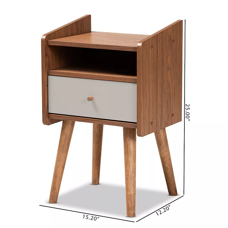 Baxton Studio Elario Nightstand Table