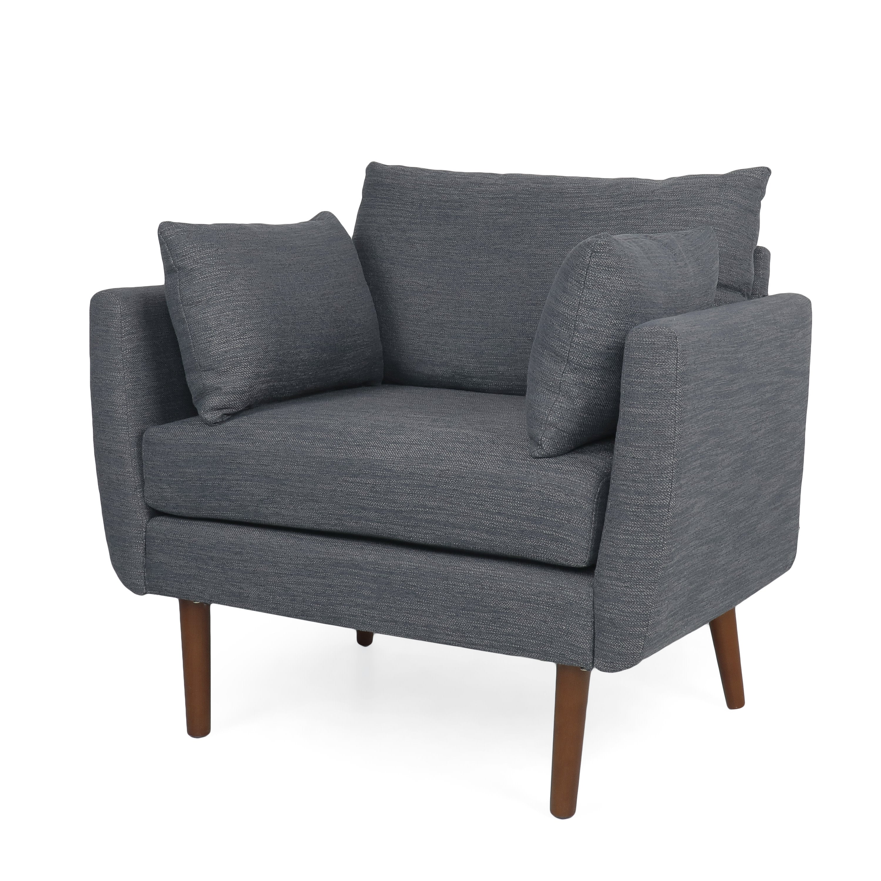 Viewland Contemporary Fabric Upholstered Club Chair with Accent Pillows