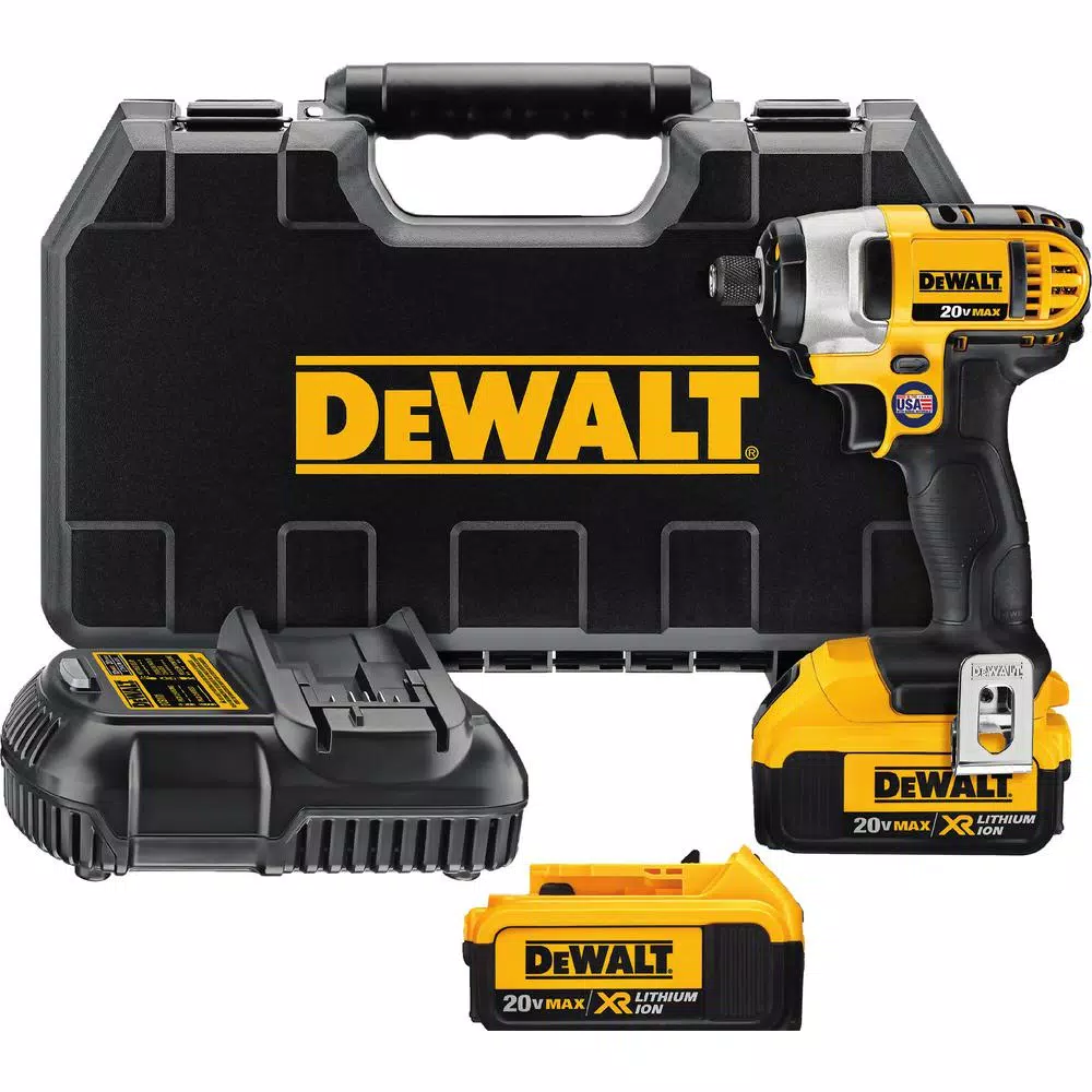 DEWALT 20-Volt MAX Cordless 1/4 in. Impact Driver， (2) 20-Volt 4.0Ah Batteries， Charger and Bag and#8211; XDC Depot