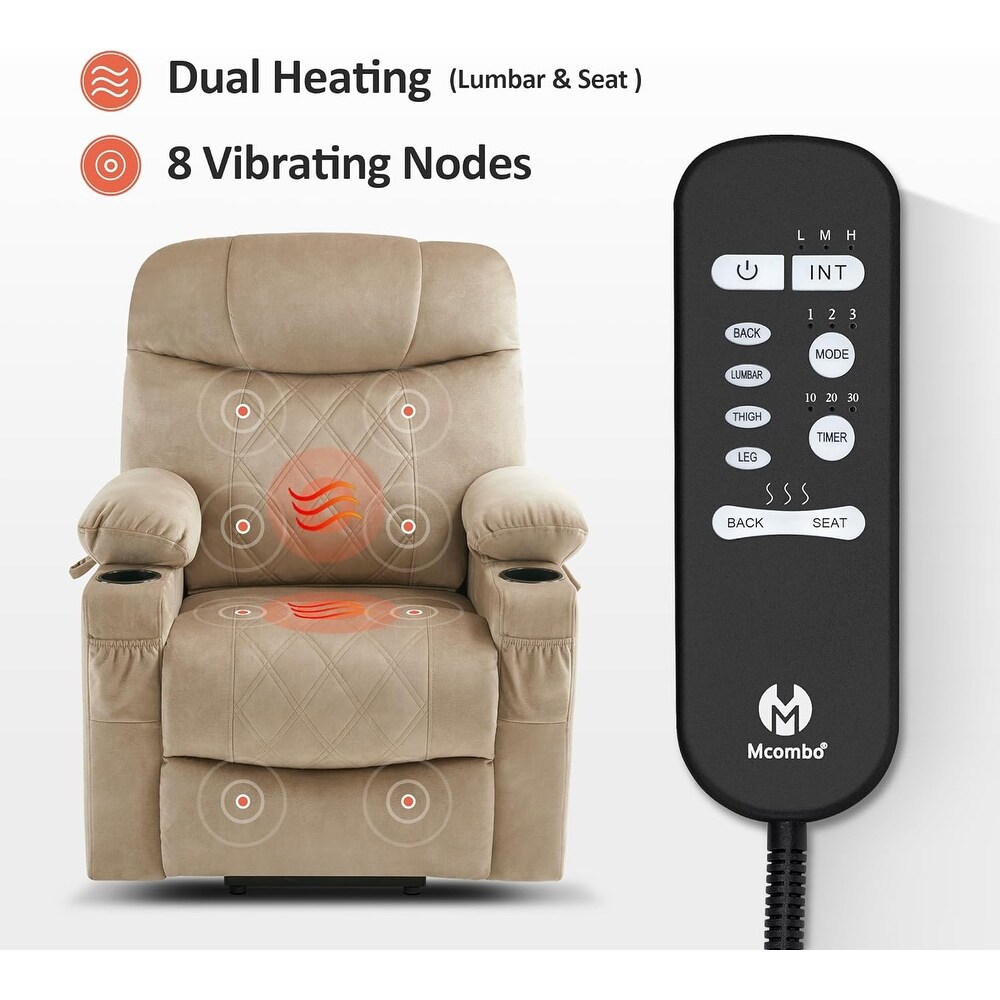 Small Dual Motor Power Lift Recliner Chair with Massage Dual Heating  Adjustable Headrest for Elderly People Fabric 7222