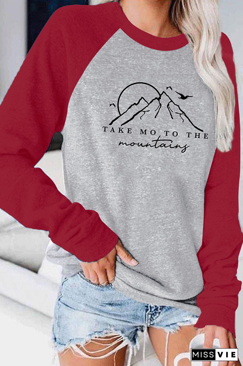 Take Me to the Mountains Long Sleeve Graphic Tee Wholesale