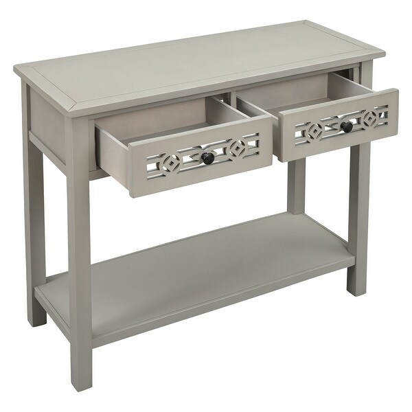 Merax Classic Console Table with 2-Drawers and Shelf