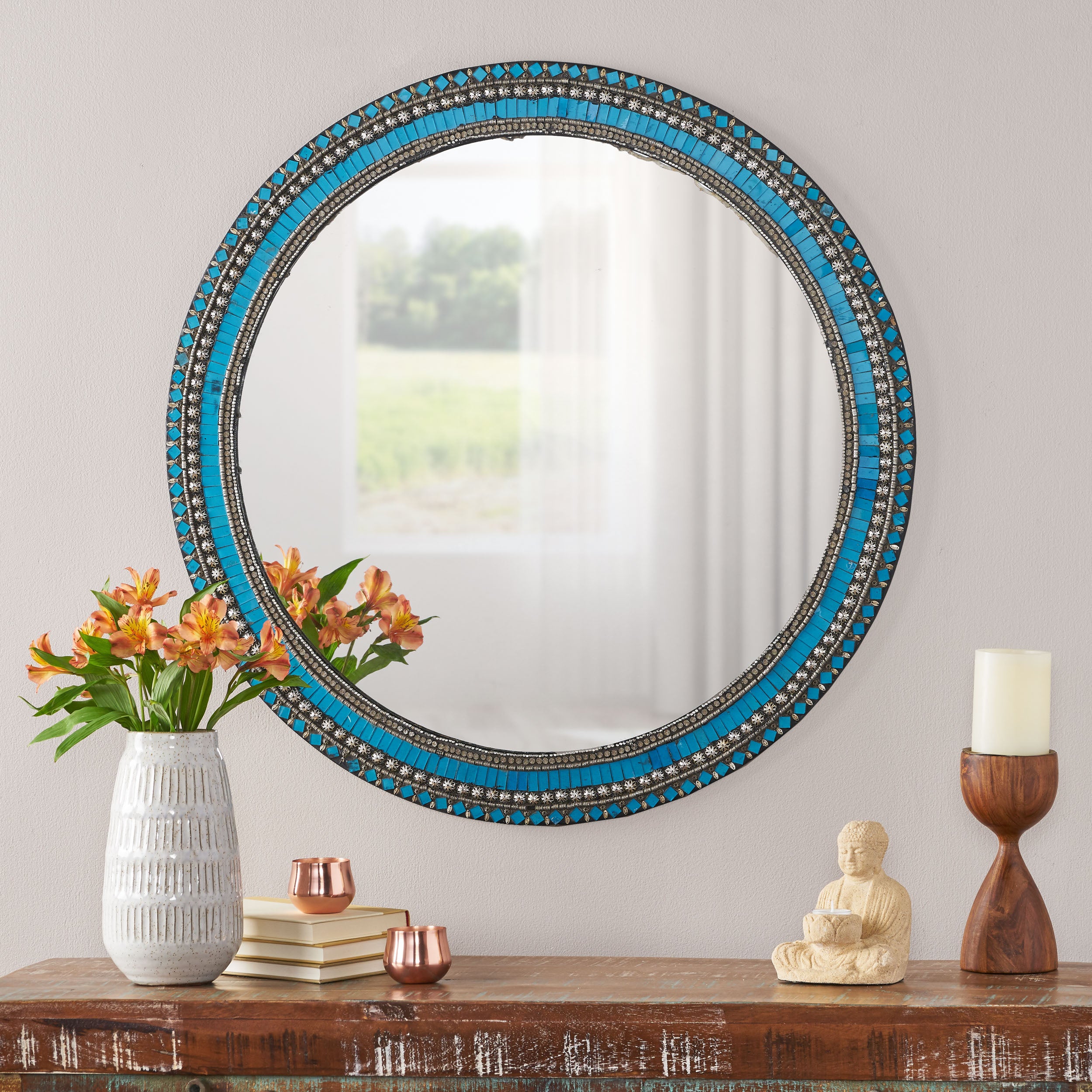 Analeya Bead Mosaic Mirror