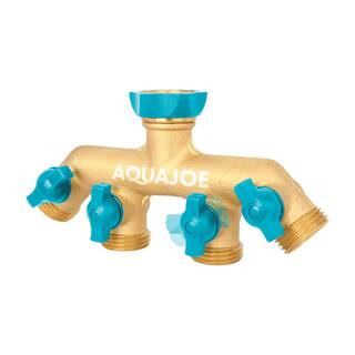 AQUA JOE 4-Way Garden Hose Splitter AJ-FS4W