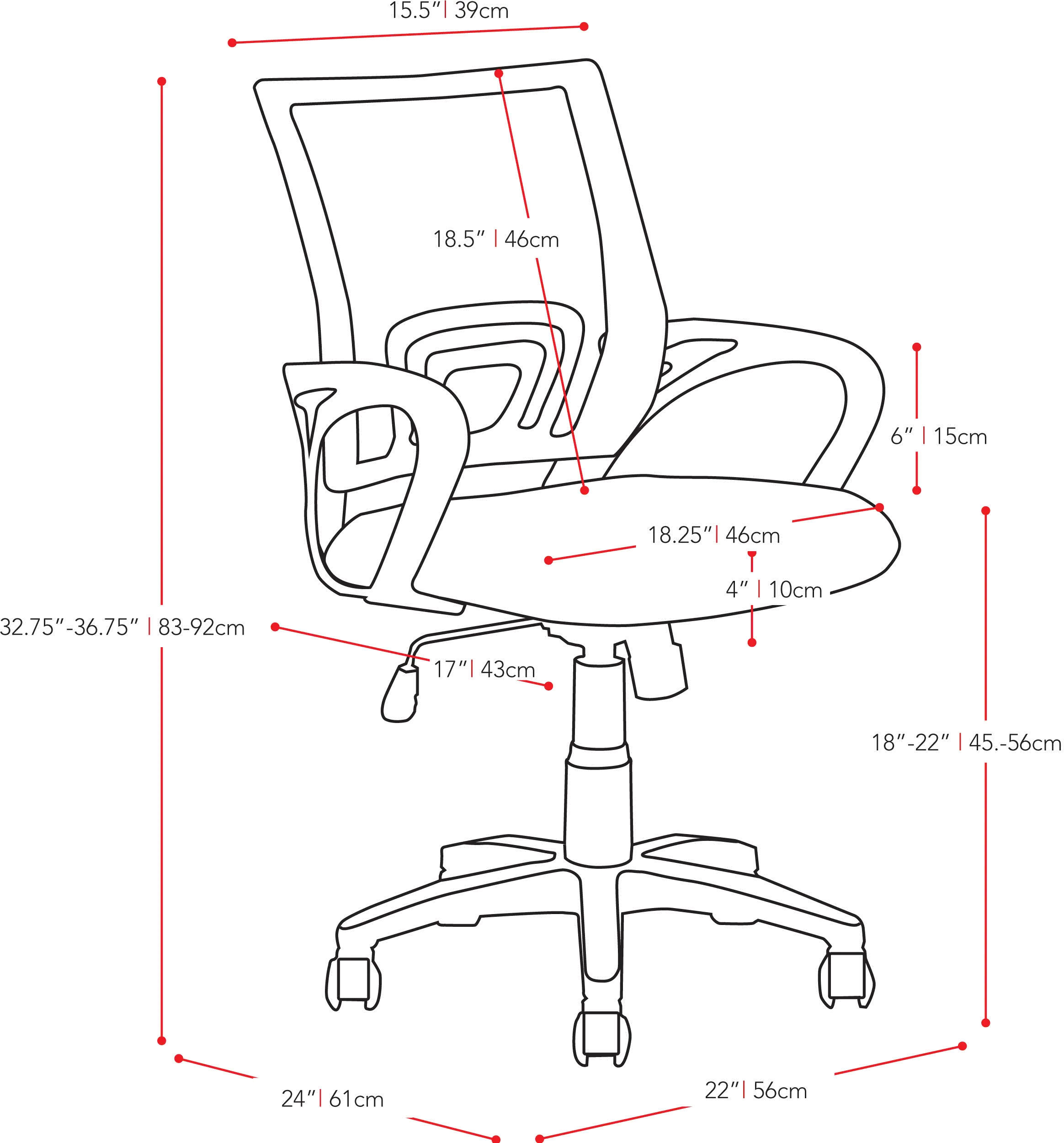 Workspace Black Mesh Back Office Chair