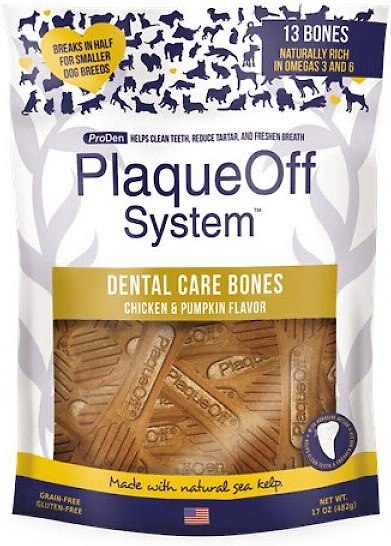 ProDen PlaqueOff System Chicken and Pumpkin Flavored Dental Bone Dog Treats