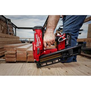 MW M18 FUEL 3-12 in. 18-Volt 21-Degree Lithium-Ion Brushless Cordless Nailer w1 in. Rotary Hammer Two 6Ah HO Batteries 2744-20-2713-20-48-11-1862