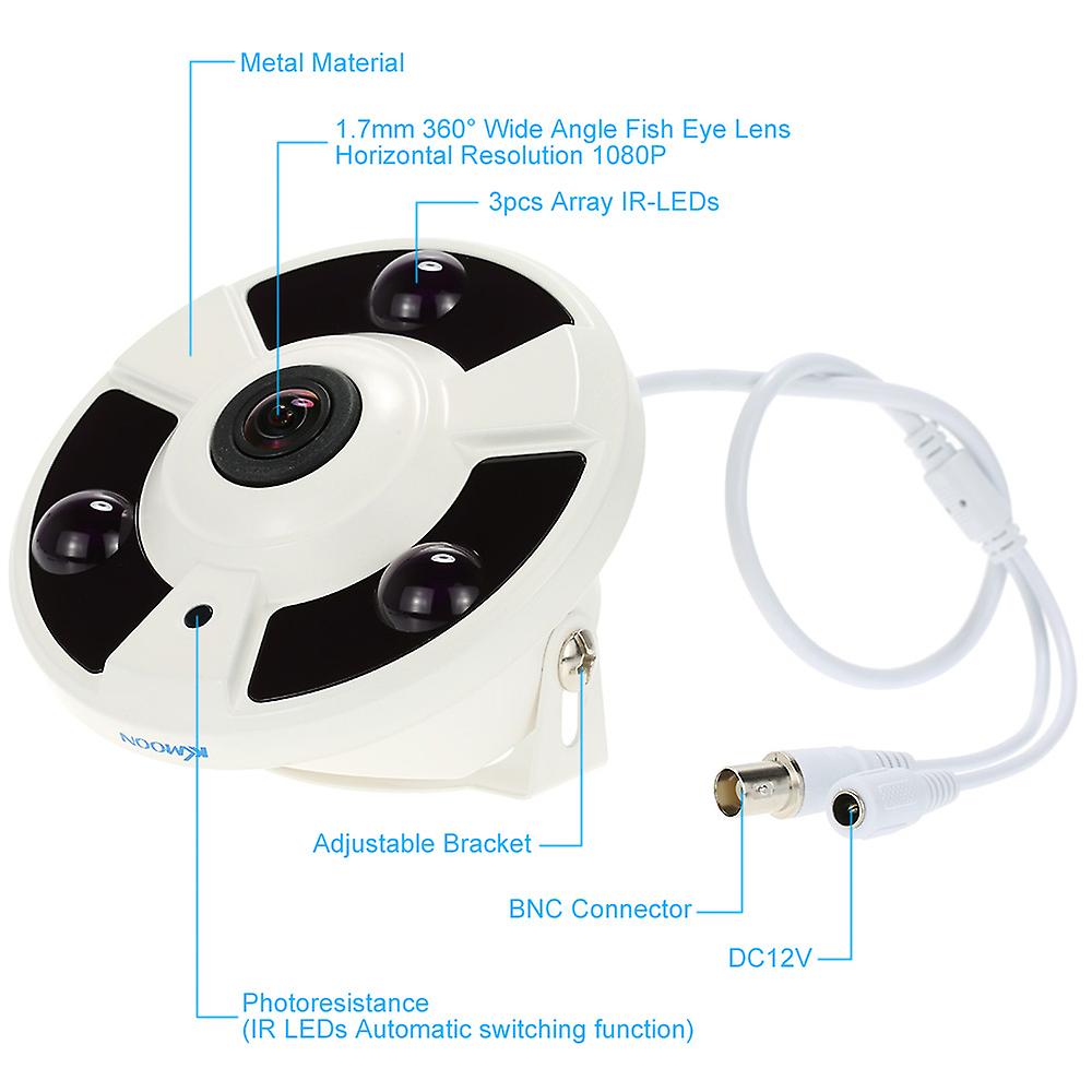 Hd 2000tvl 1080p 1.7mm Fisheye 360 Panoramic Security Cctv Camera Home Surveillance Pal System