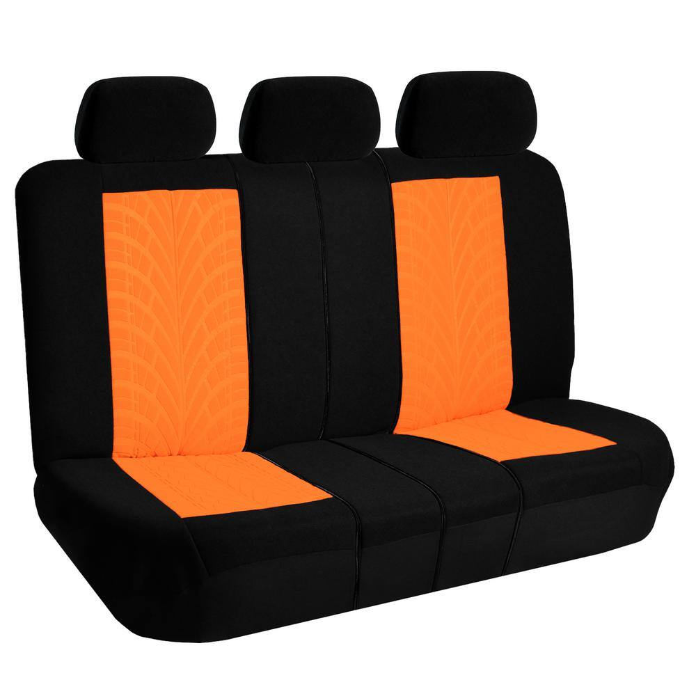 FH Group Polyester 47 in. x 23 in. x 1 in. Travel Master Full Set Car Seat Covers DMFB071115ORANGE