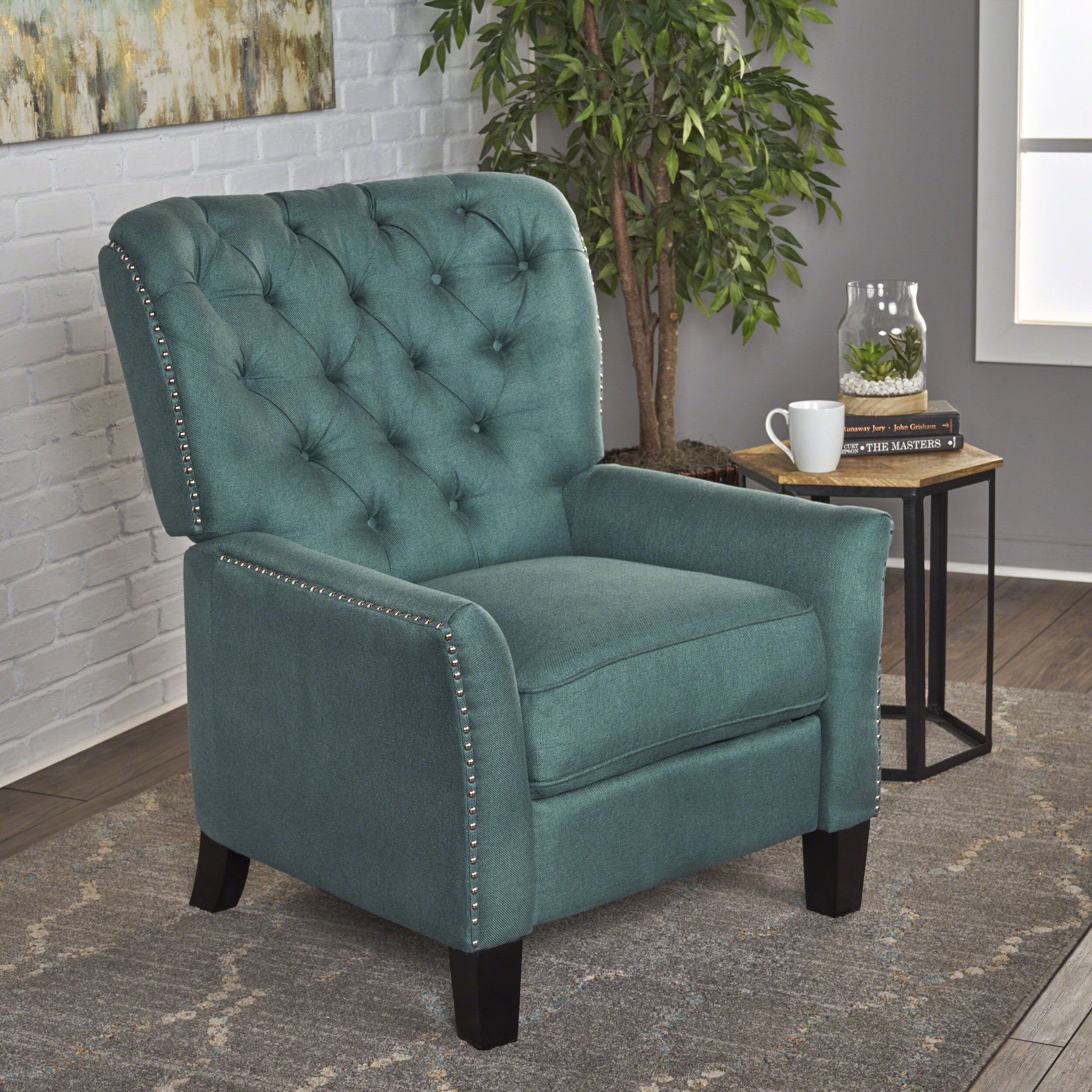 Carlyle Tufted Back Fabric Recliner Armchair