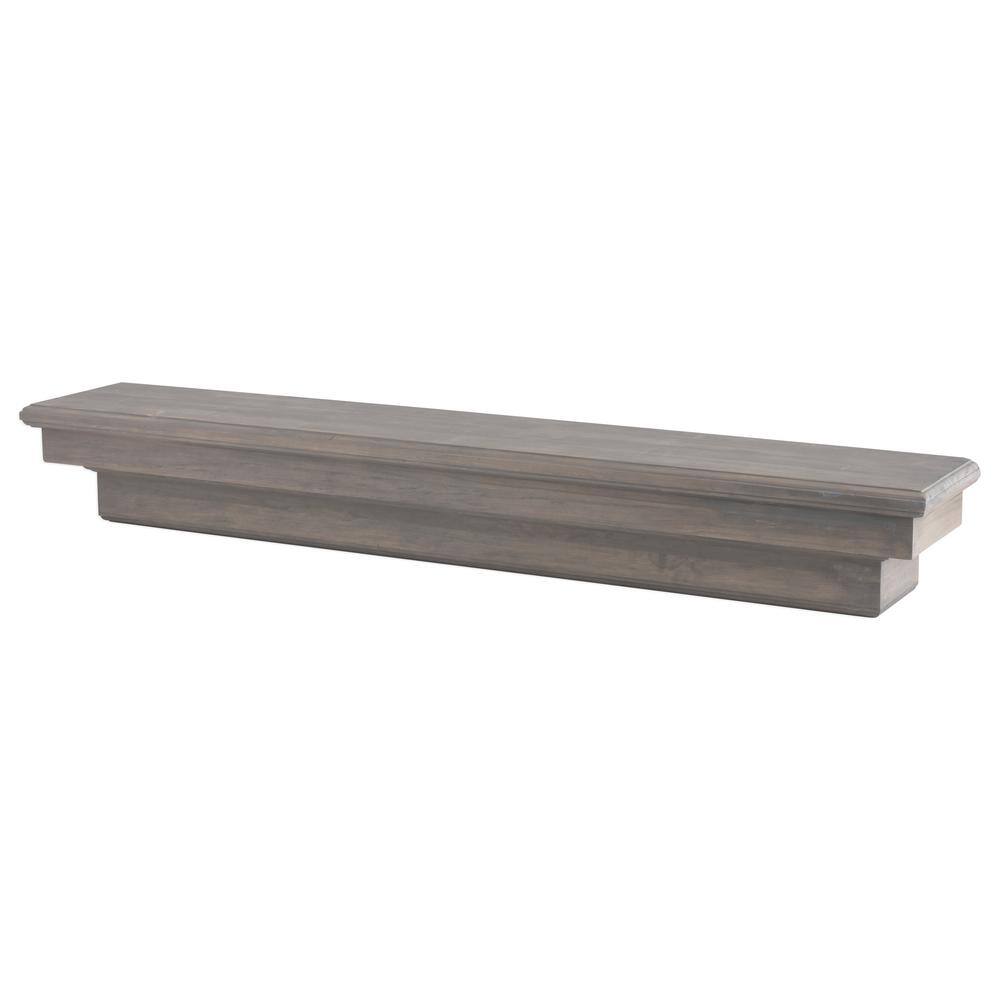 Dogberry Collections 60 in. Ash Gray French Corbel Mantel Shelf m-fcor-6077-gash-none