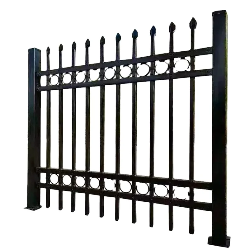 Black Metal Garden Decorative Fence Iron Anti climb Fence Wrought Iron Fence Decorative Garden Supplies