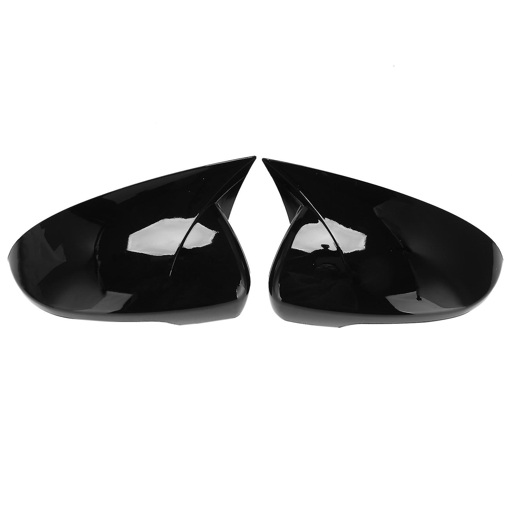 Car Glossy Black Ox Horn Rearview Side Glass Mirror Cover Trim Frame Side Mirror Caps For 2015-2020