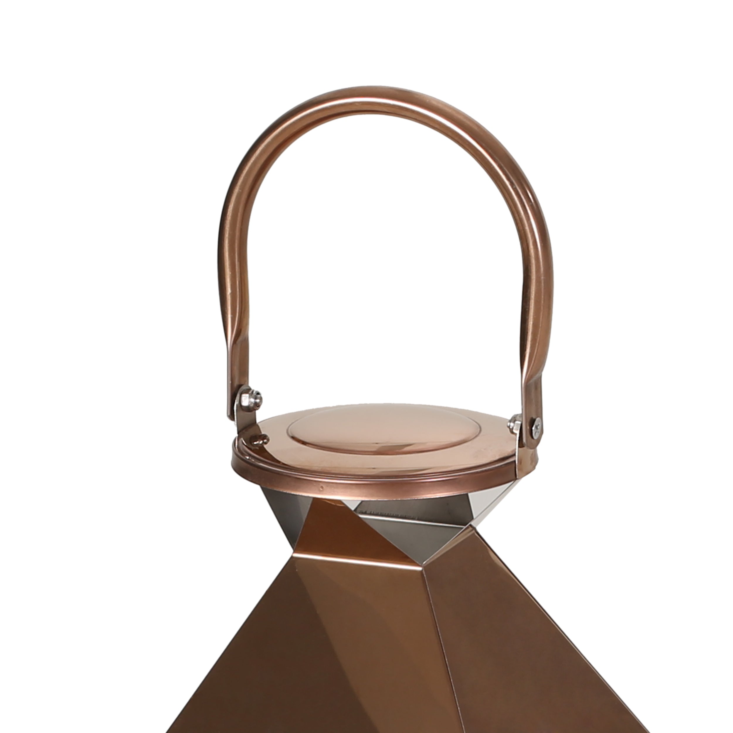 Peregrine Outdoor Stainless Steel Lantern Set， Rose Gold