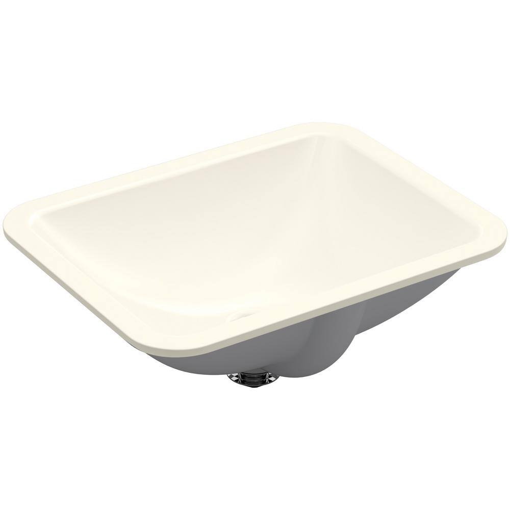 KOHLER Caxton Rectangle Undermount Bathroom Sink in Biscuit K-20000-96