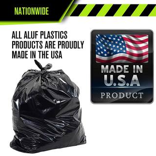 Aluf Plastics 22 in. x 58 in. 1.5 mil 55 Gal. Black Low-Density Heavy-Duty Trash Bags (100 per Case) PG6-6051