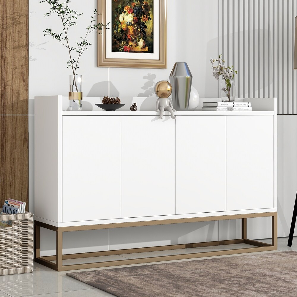 Modern White Sideboard Console Tables Storage Cabinet for Living Room