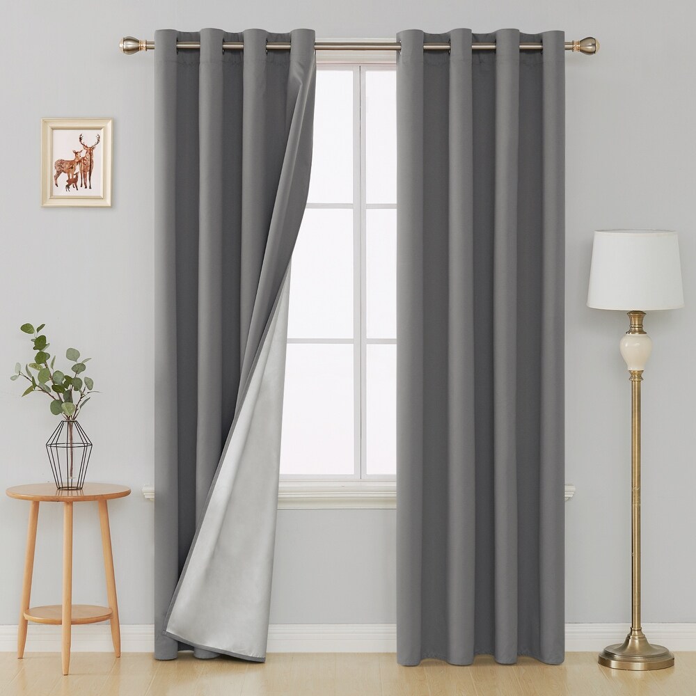 Deconovo Silver Coating Curtain Panel Pair(2 Panel)