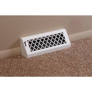 SteelCrest Tuscan 15 in. WhitePowder Coat Steel Baseboard Vent with Damper BTU15BBSWH