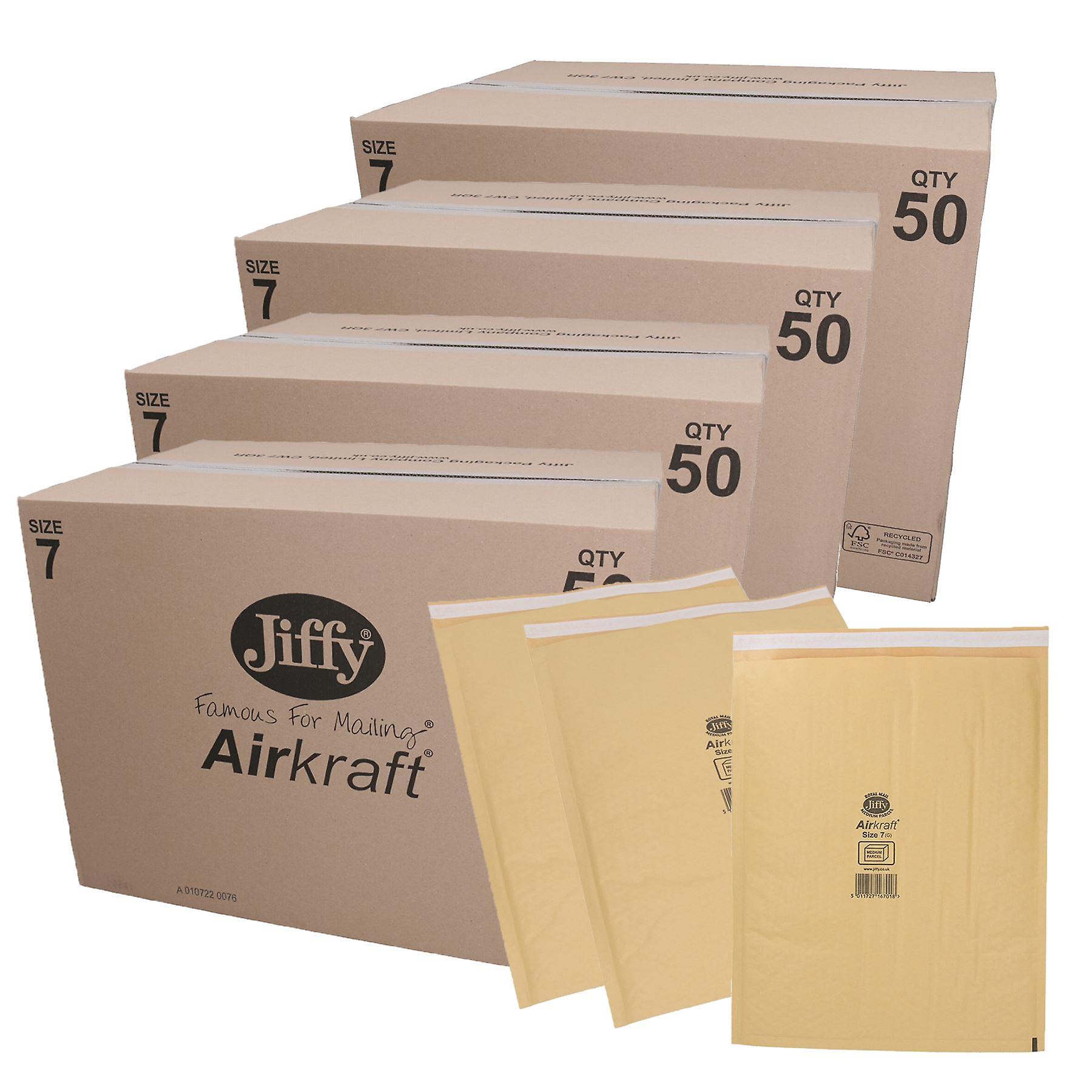 200pk Genuine Gold Jiffy Bag Airkraft Bubble Padded Mail Bag Envelope Size 7