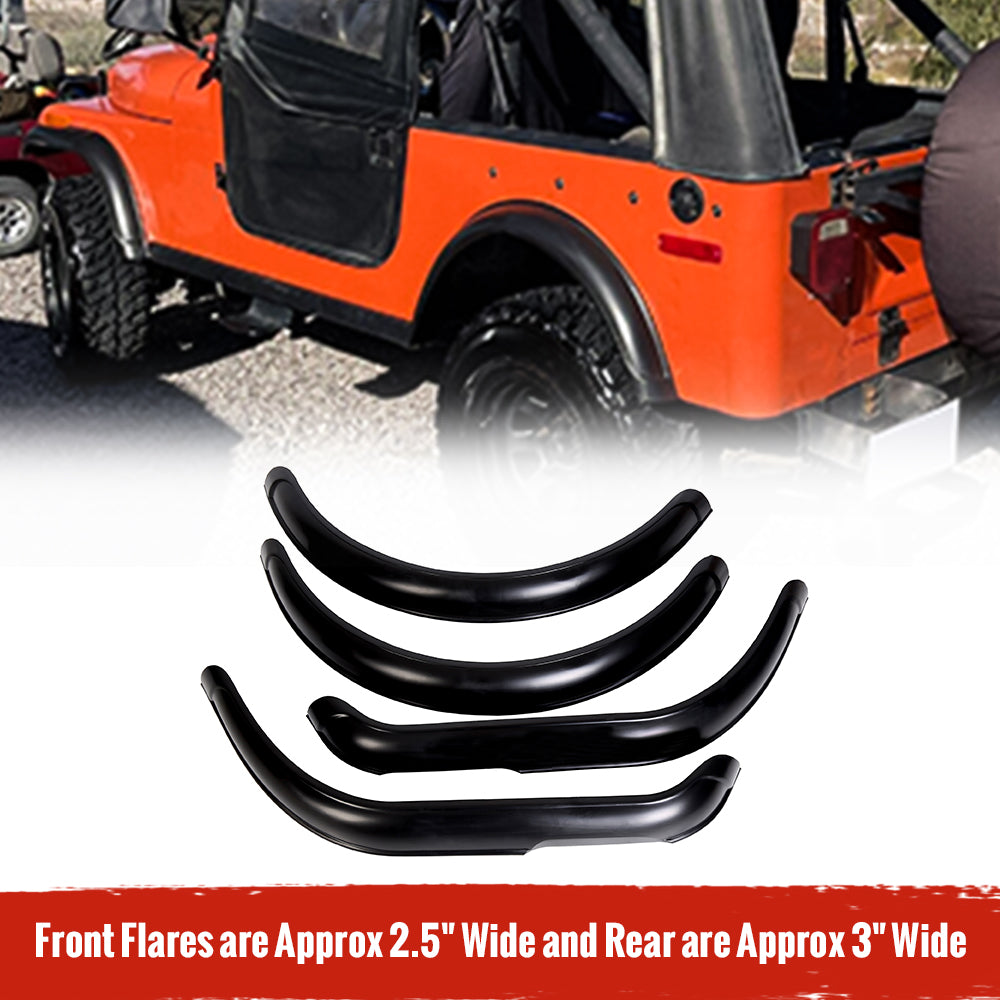 Kojem 11601.01， Fender Flare Kit for 1955-1986 Jeep CJ CJ5 CJ7 Factory Style Front and Rear Mudguard