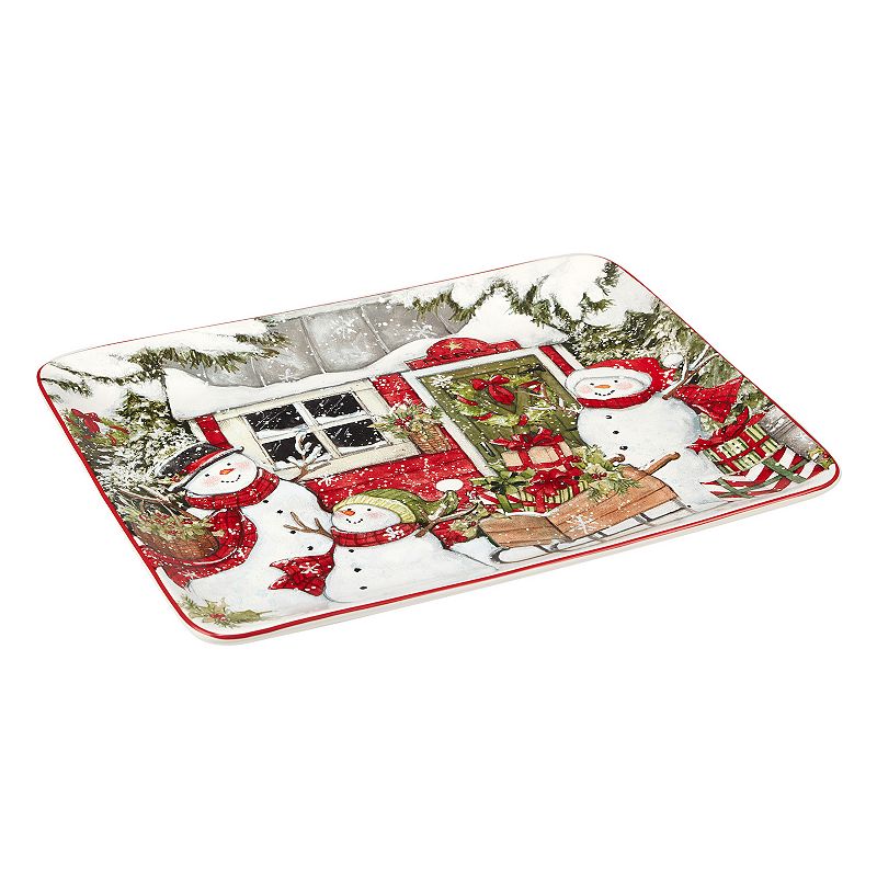 Certified International Snowman's Farmhouse Serving Platter