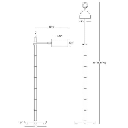 Meurice Adjustable Task Floor Lamp in Polished Nickel