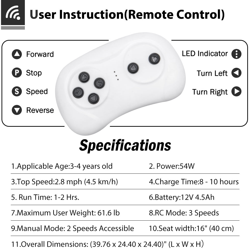 uhomepro Toyota Tacoma 12V Kids Ride On Truck Car w/ Parent Remote Control, LED Lights, MP3 Player, Horn, Black