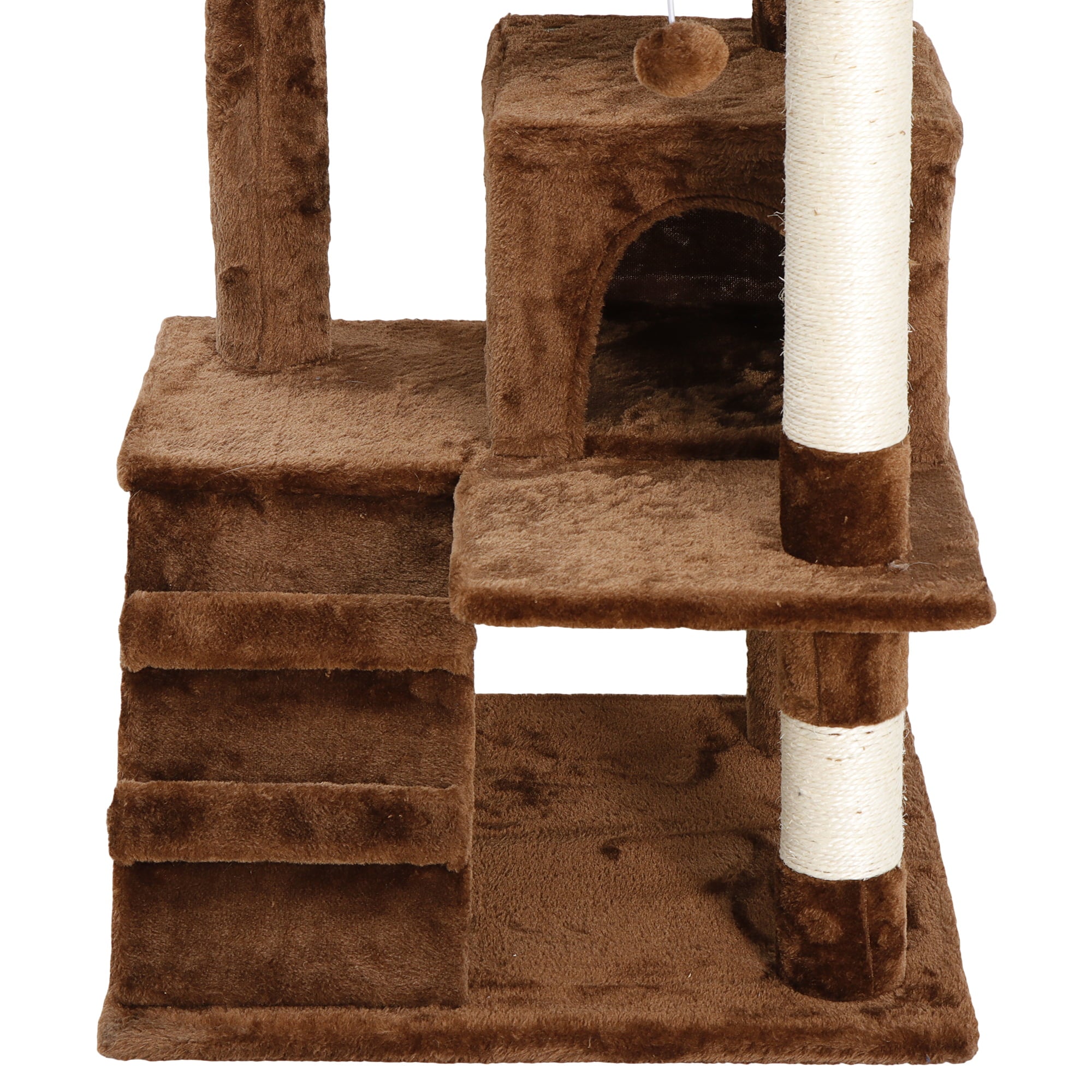 ZENY 53" Cat Tree Tower Stand House Furniture Scratching Posts Kitty Playhouse, Brown