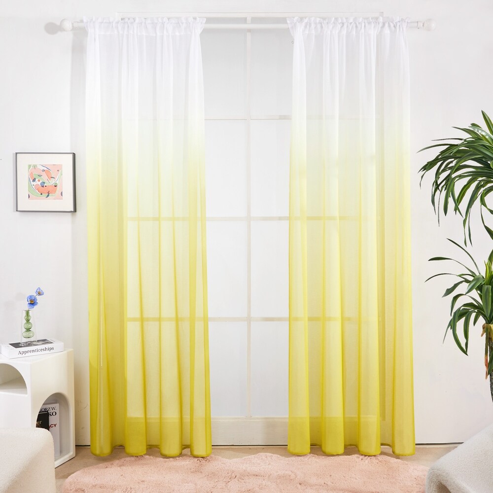 Deconovo Ombre Sheer Curtain Panel Pair(2 Panel)