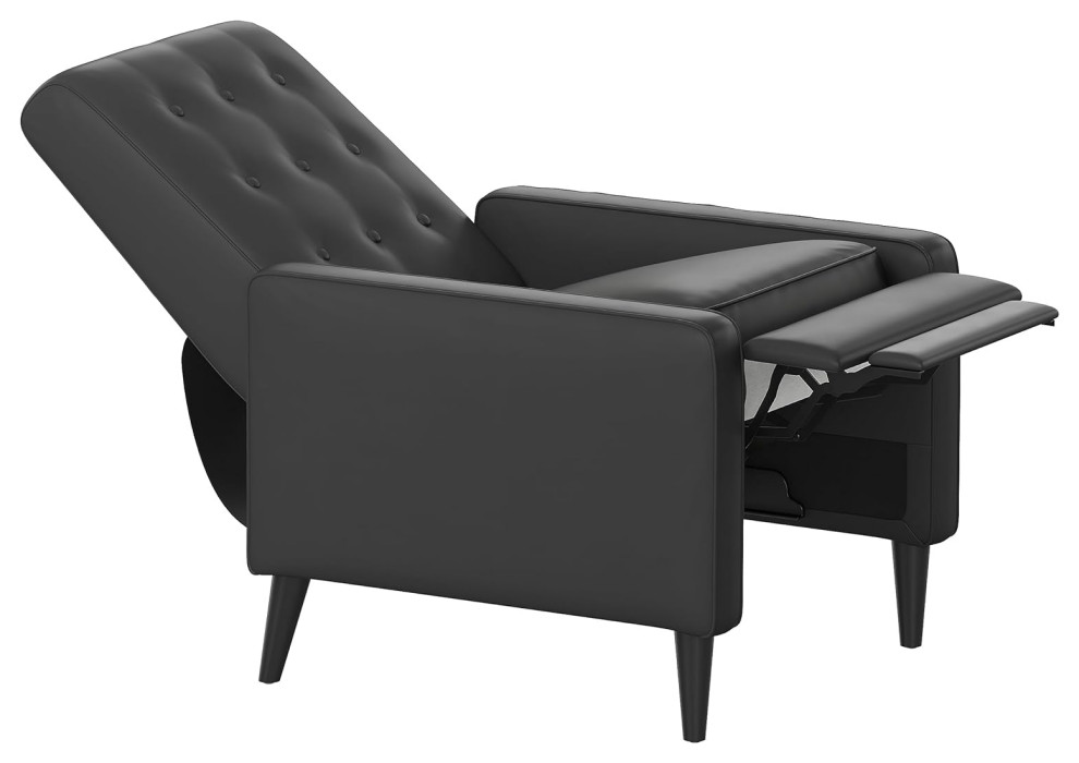 Pushback Recliner  Button Tufted Back  ampTrack Arms   Modern   Recliner Chairs   by Decor Love  Houzz