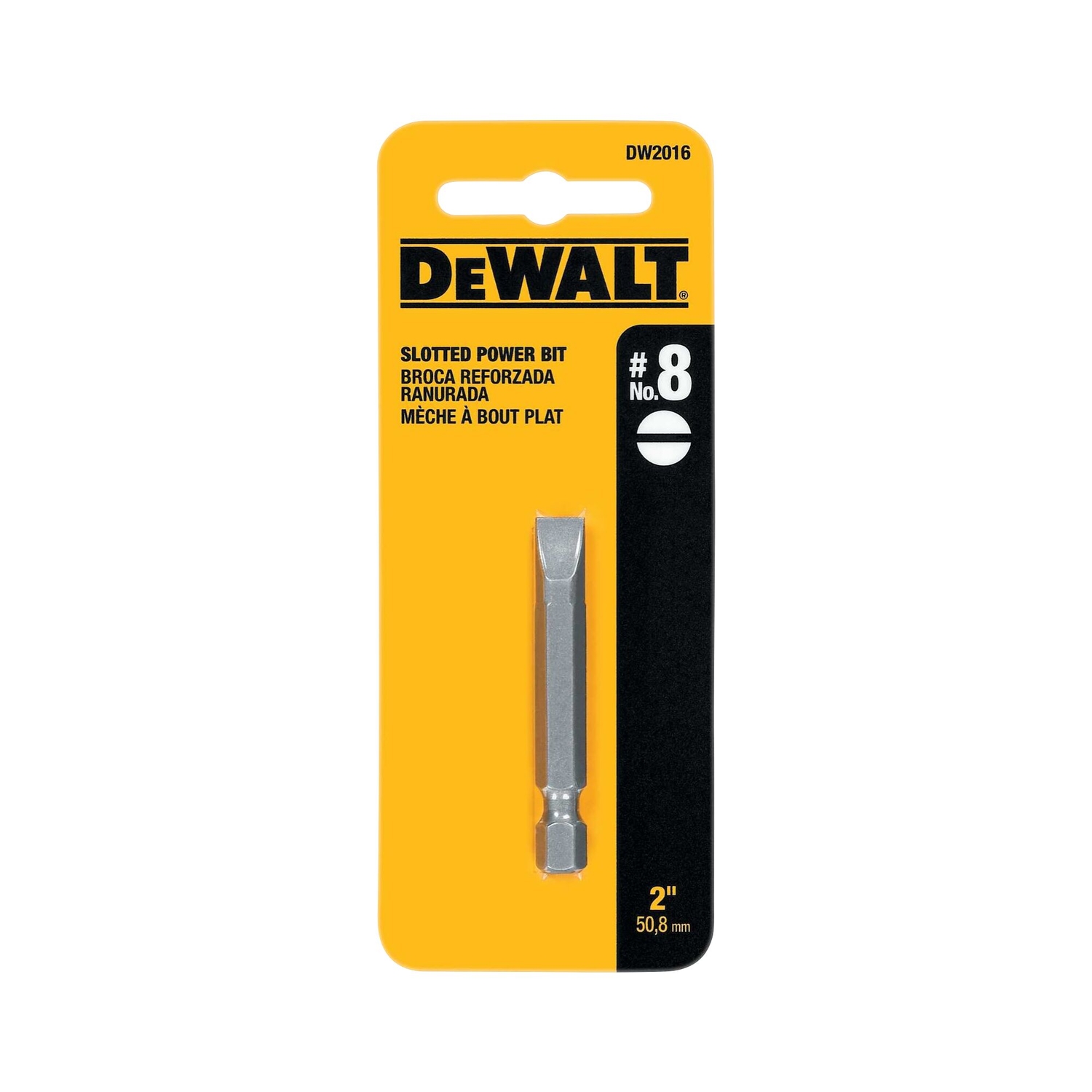 DW Slotted #8 X 2 in. L Power Bit Heat-Treated Steel 1 pc