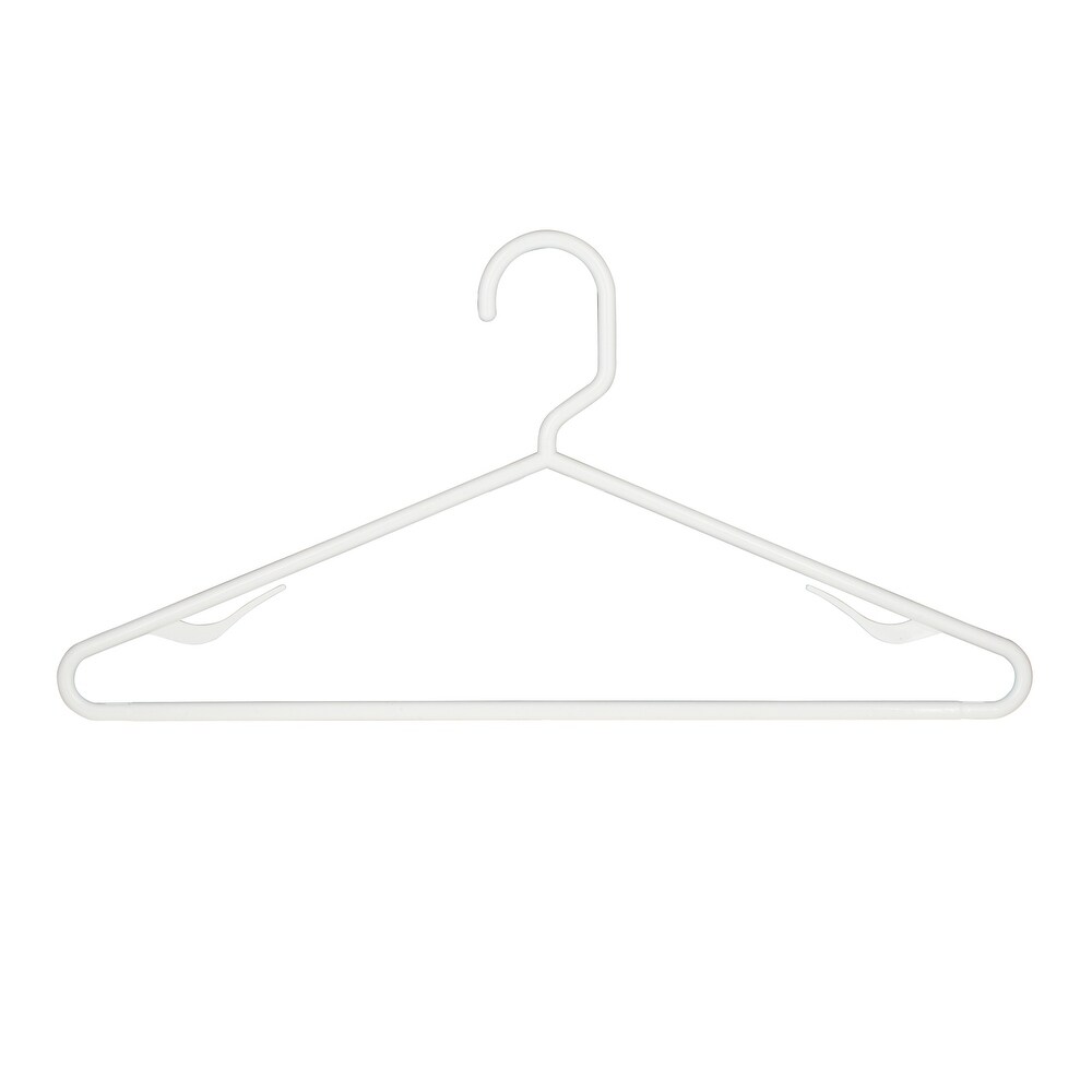 Woolite 6 Pack Plastic Hangers in White   16.5\