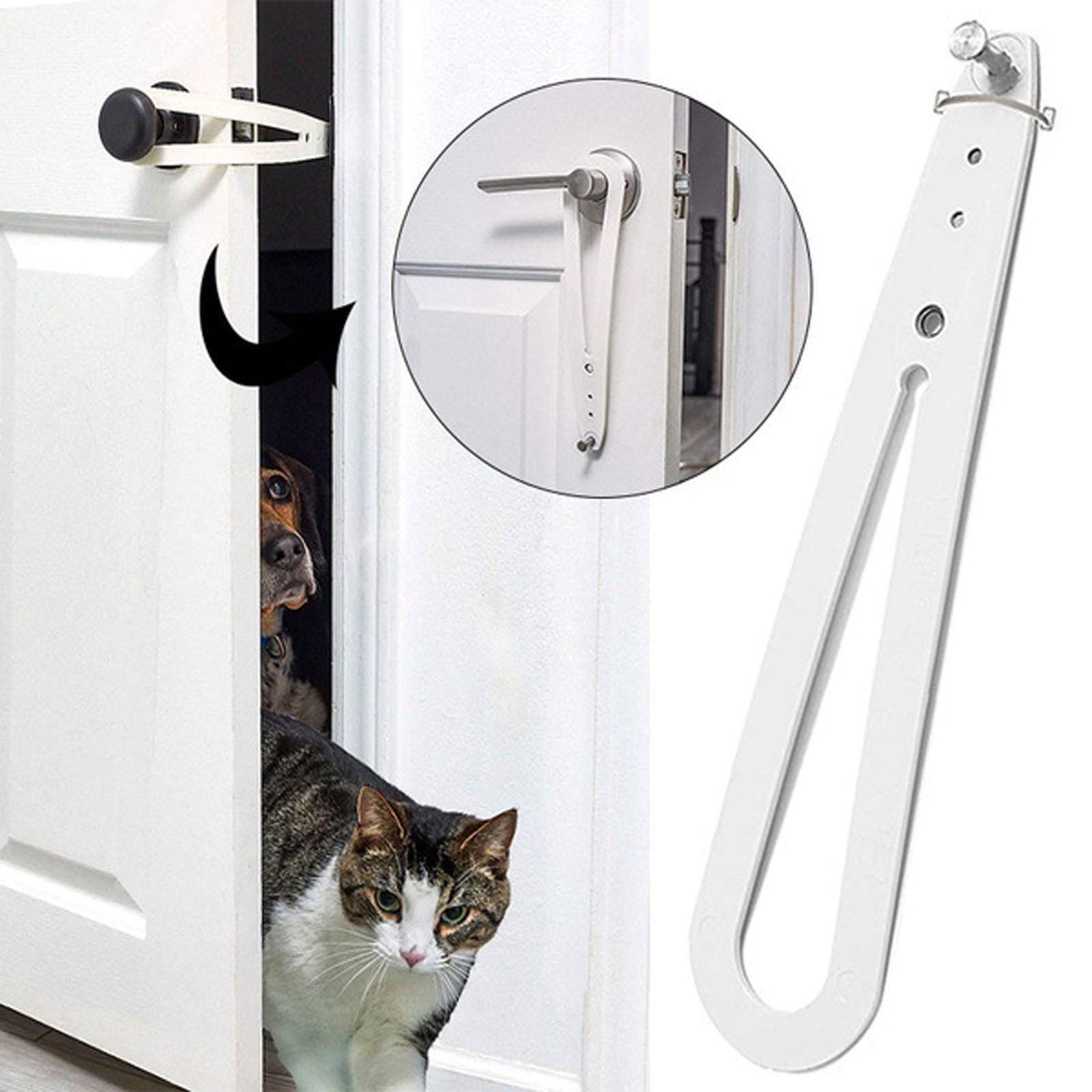 Adjustable Door Strap and Keep Dog Out Of Litter Box Economical Alternative Of Pet and Interior Cat Door