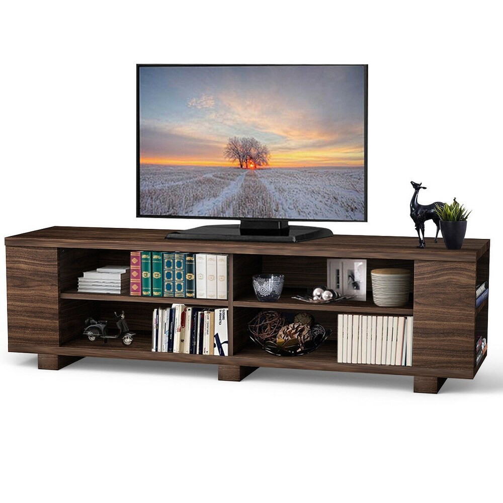 Costway 59'' Wood TV Stand Console Storage Entertainment Media Center   59''x15.5''x17.5''(LxWxH)