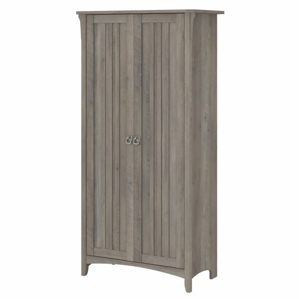 Bush Furniture Salinas Tall Storage Cabinet with Doors in Driftwood Gray