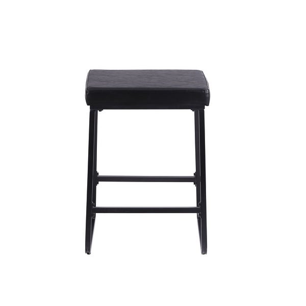 Porthos Home Selma Counter Stools Set of 2， PU Leather， Iron Legs