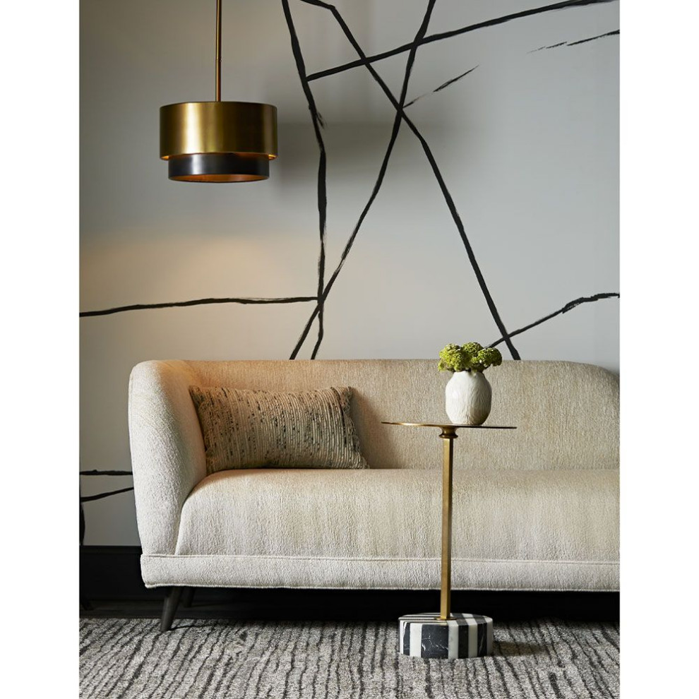 Clarita Side Table  White And Black Marble  Antique Brass  Iron  14 quotW   Contemporary   Side Tables And End Tables   by Lighting Reimagined  Houzz